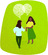 Two women greeting each other.