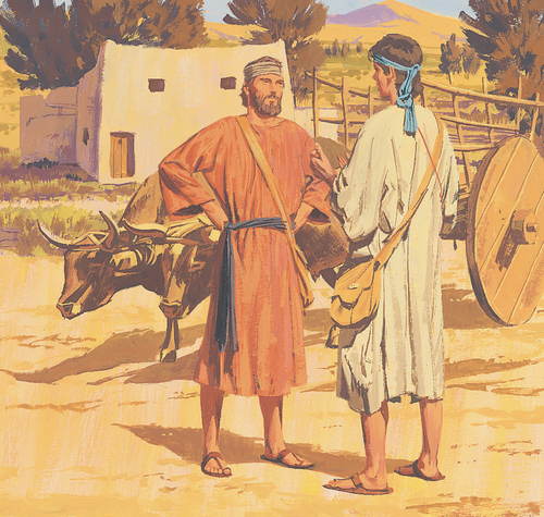 two men talking