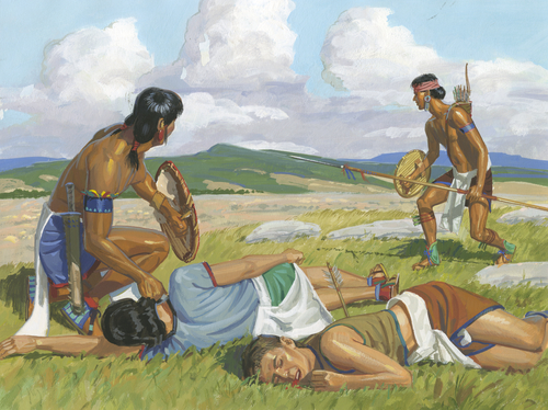 Lamanites attacking Nephites