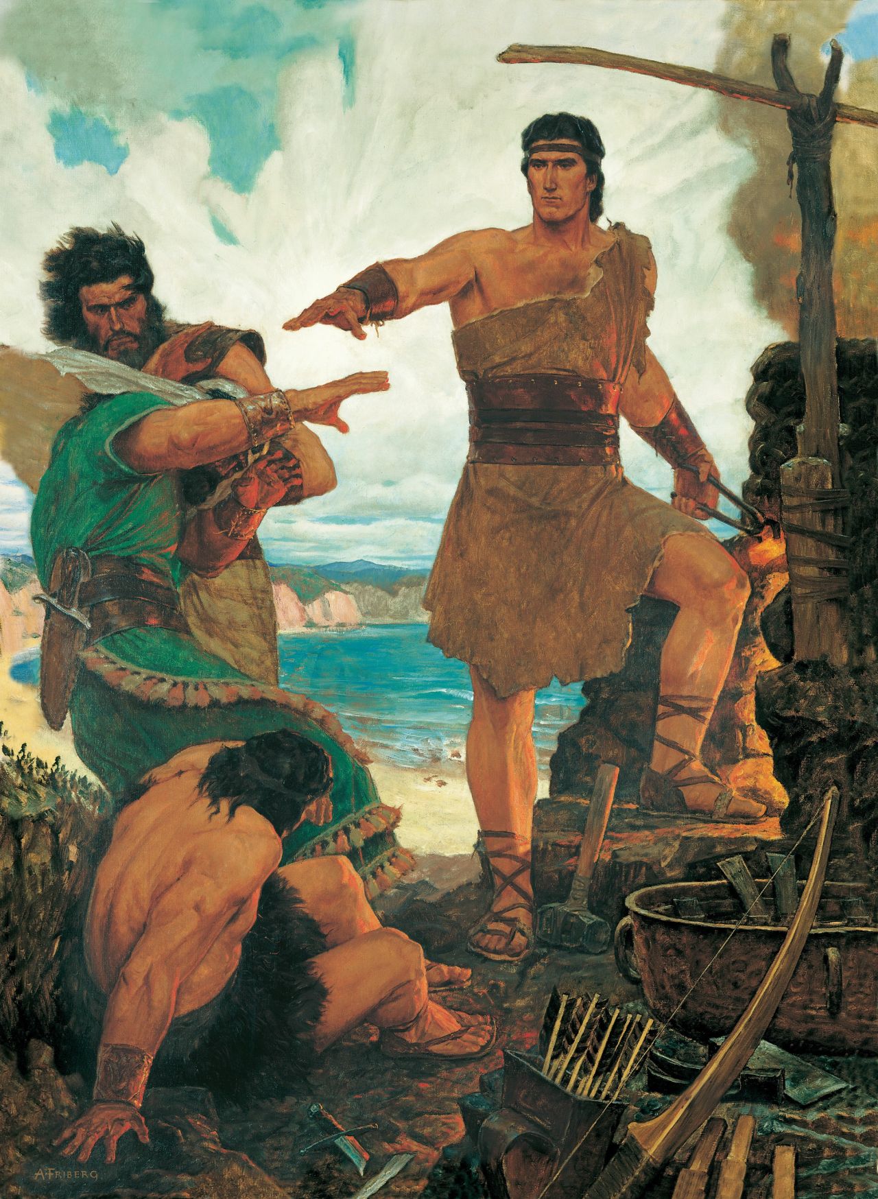 Nephi Returning to Lehi with the Brass Plates