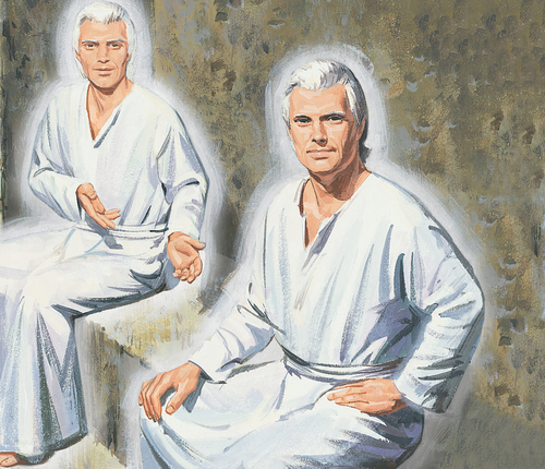 angels sitting in tomb