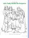 coloring page of Lehi reading scriptures to family