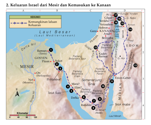 Map Exodus Egypt Canaan 