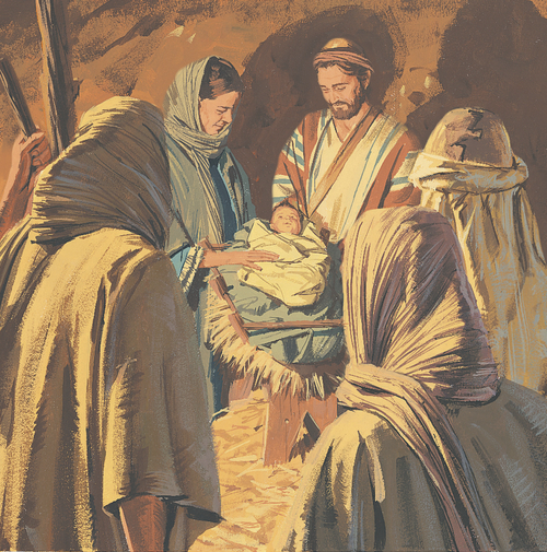 shepherds visiting baby Jesus