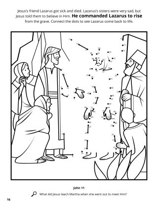 lazarus raised from the dead coloring page