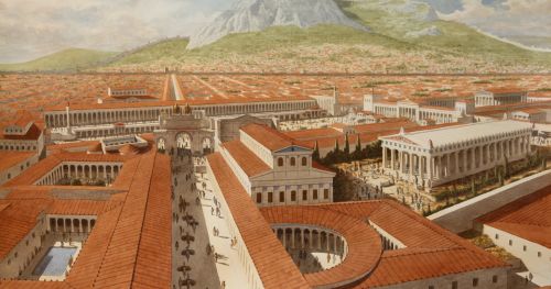 Corinth, Southern Greece, The Forum and Civic Center