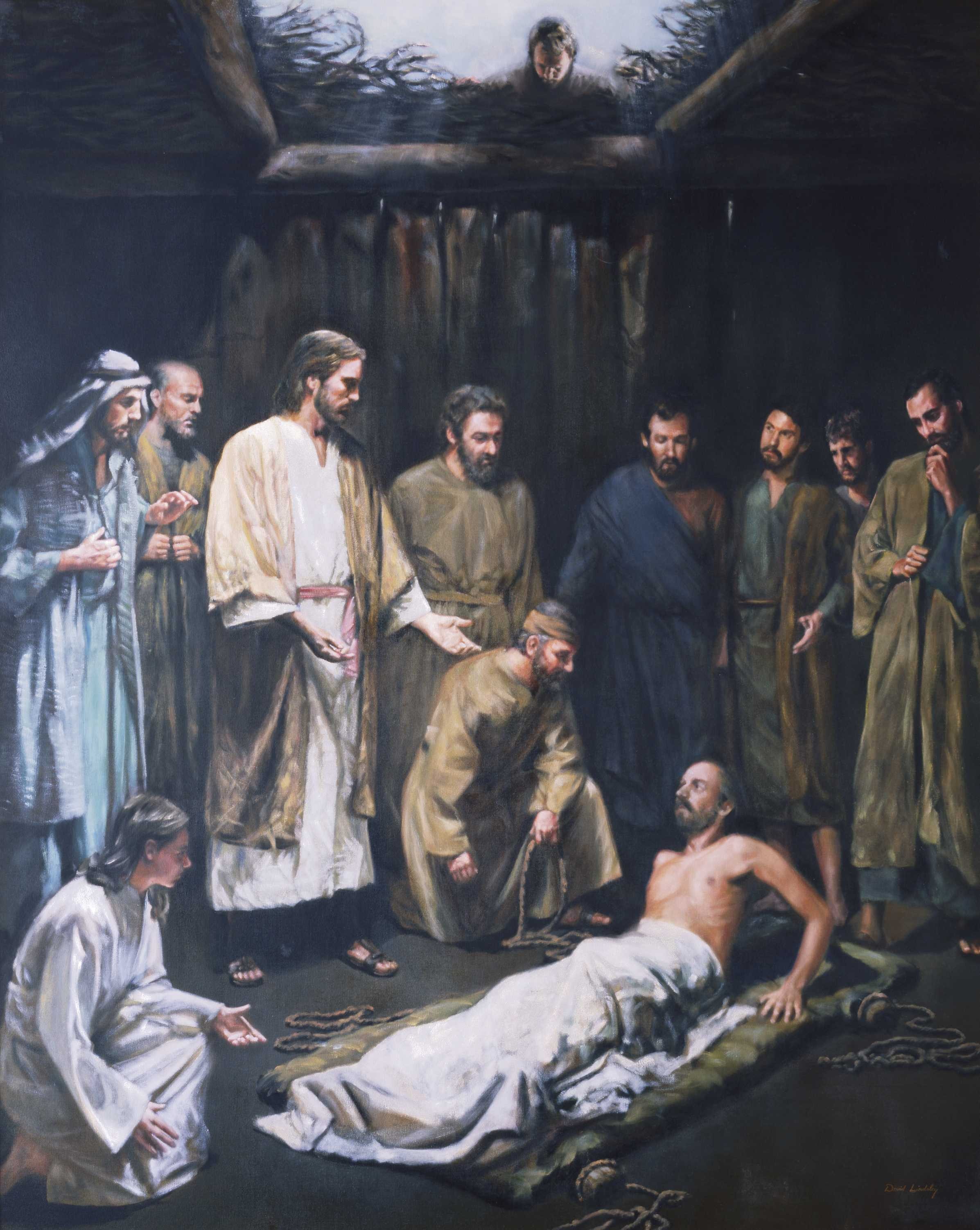 Christ healing a palsied man