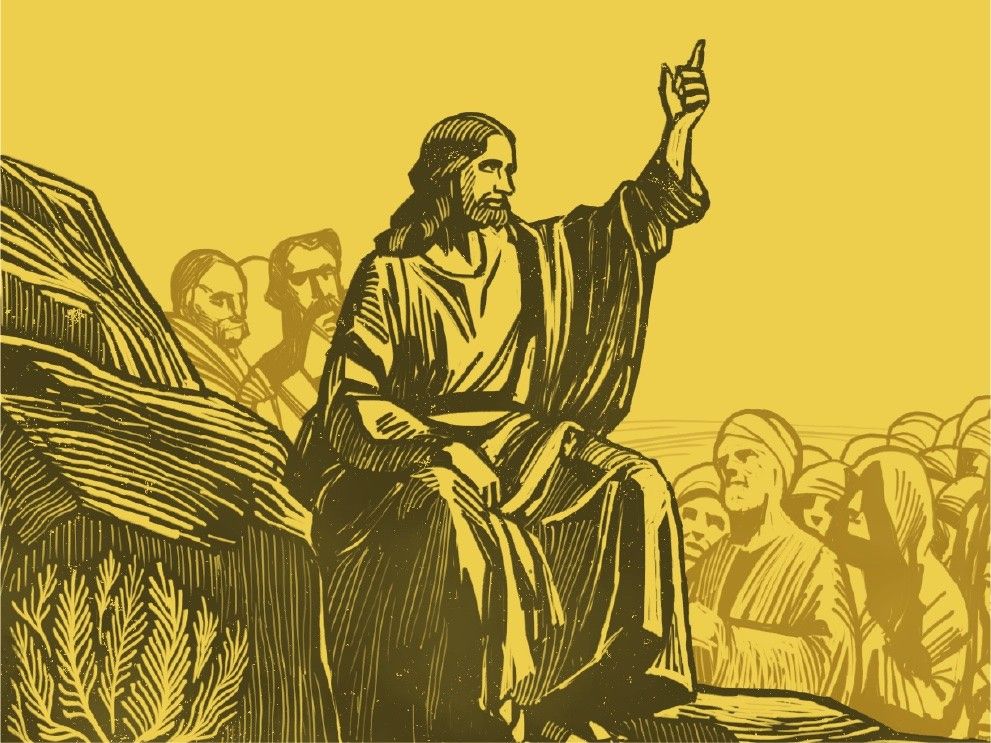 Jesus Christ teaches His disciples at the Sermon on the Mount