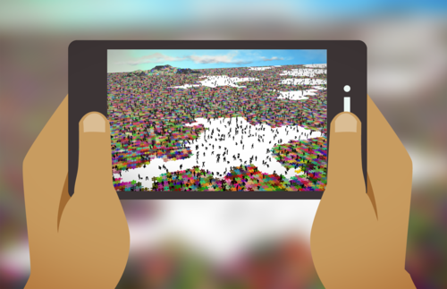 Rompecabezas en un teléfono celular