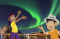 Cartoon spot illustration with background