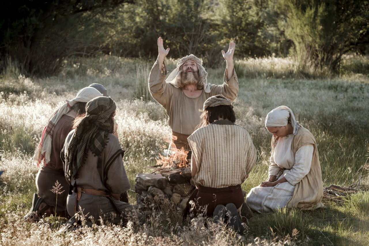 Lehi and Sariah leaving Jerusalem