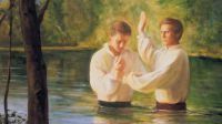 Joseph Smith Baptizes Oliver Cowdery