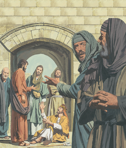 Apostles helping man
