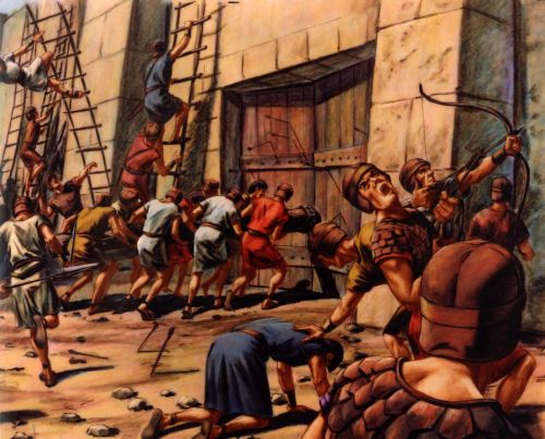 men battling