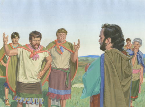men angry with Noah