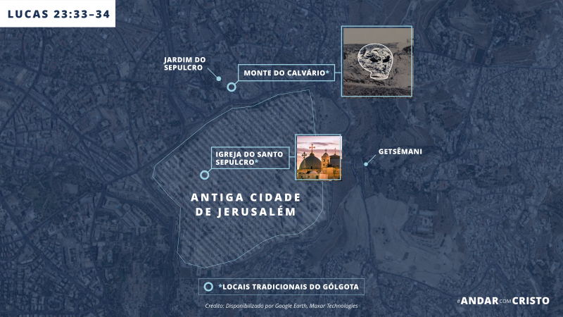Mapa da antiga cidade de Jerusalém